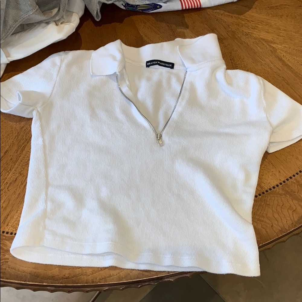Brandy Melville White zip up